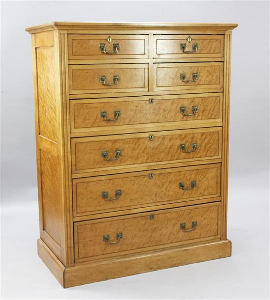 A late Victorian maple chest, W.3ft 6in. D.1ft 10in. H.4ft 6in.